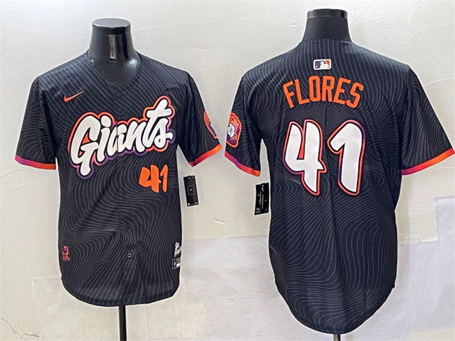 San Francisco Giants #41 Wilmer Flores Anthracite 2025 City Connect Limited Stitched Jersey - Zenithce