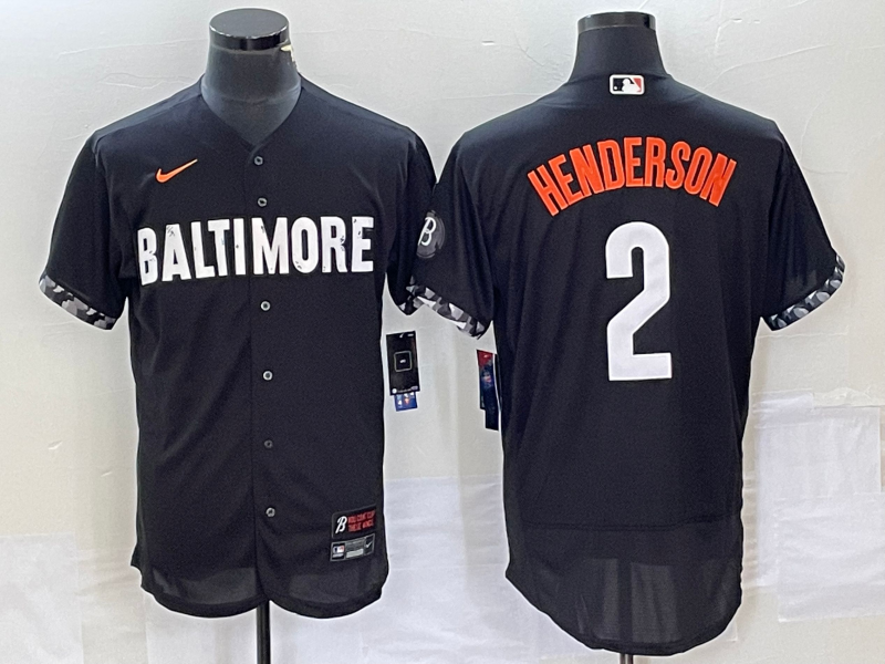 Baltimore Orioles #2 Gunnar Henderson Black 2023 City Connect Flex Base Stitched Jersey - Zenithce
