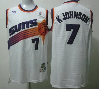 Phoenix Suns #7 Kevin Johnson White Swingman Throwback Jersey - Zenithce