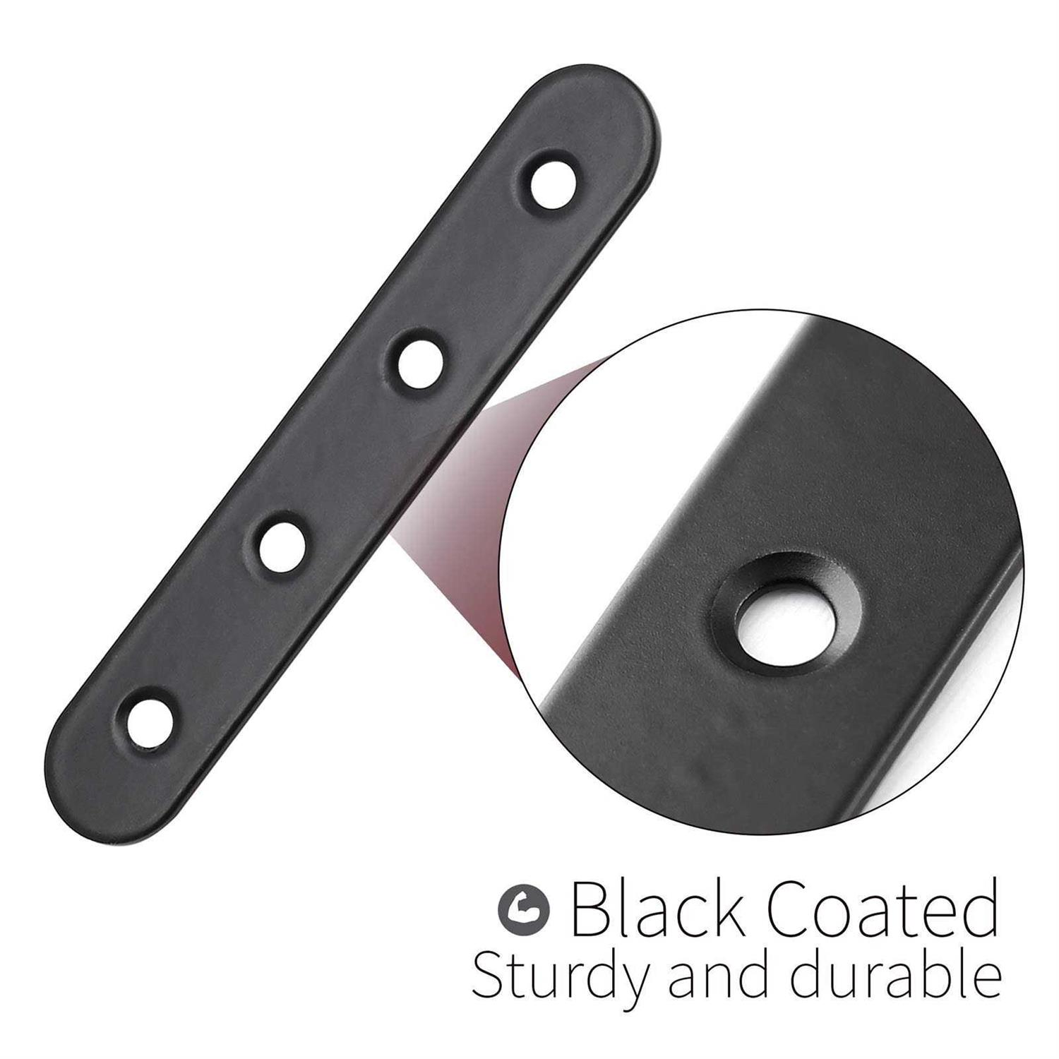 Jiozermi 12 Pcs Straight Brace Flat Brace 0.69” Stainless Steel Straight Bracket - Zenithce