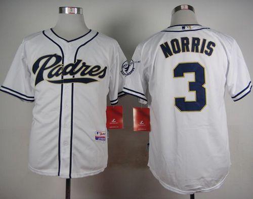 Padres #3 Derek Norris White Cool Base Stitched Jersey - Zenithce
