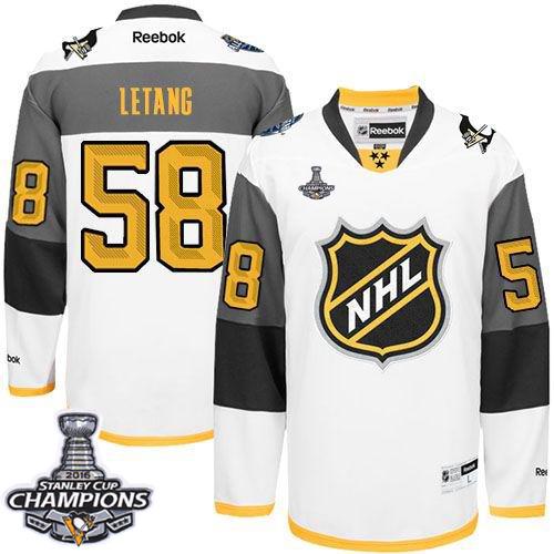 Penguins #58 Kris Letang White 2016 All Star Stanley Cup Champions Stitched Jersey - Zenithce