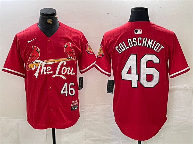 St. Louis Cardinals #46 Paul Goldschmidt Red 2024 City Connect Stitched Jersey - Zenithce