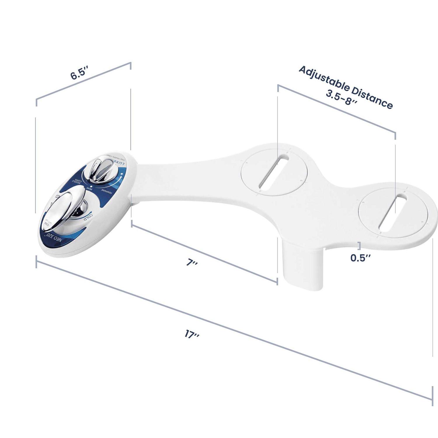 Luxe Bidet Neo 185 Self-Cleaning, Non-Electric Bidet Attachment, Rear and Feminine Wash - Zenithce
