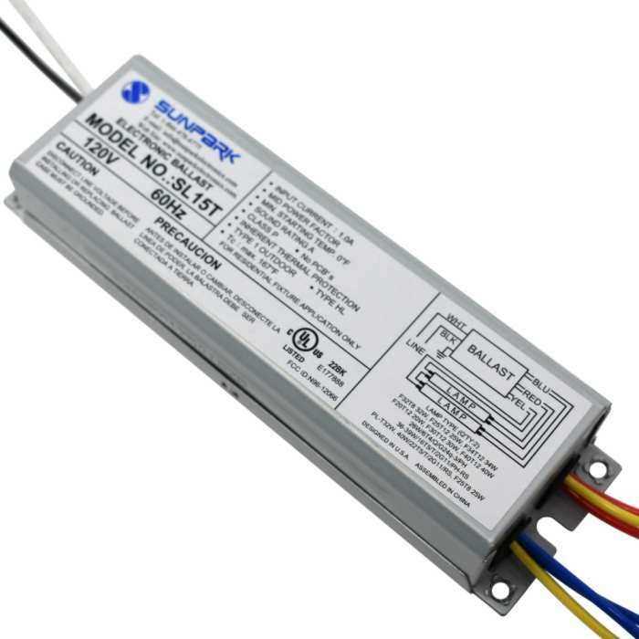 Sunpark SL15T electronic Ballast for multiple CFL and linear Fluorescent lamps SL15T SUNPARK BALLAST #113060 - Zenithce