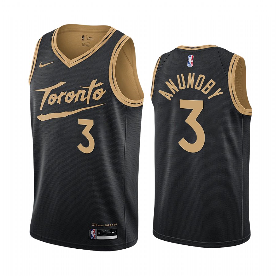 Raptors #3 OG Anunoby Black Swingman 2020-21 City Edition Jersey - Zenithce