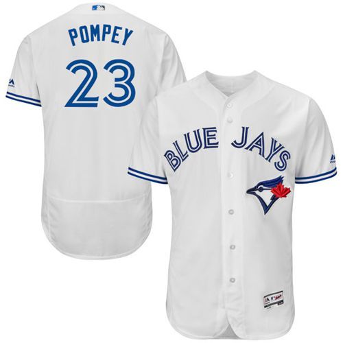 Blue Jays #23 Dalton Pompey White Flexbase Authentic Collection Stitched Jersey - Zenithce
