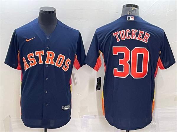 Houston Astros #30 Kyle Tucker Navy Cool Base Stitched Jersey - Zenithce
