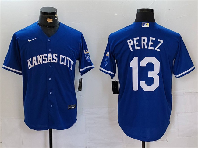 Kansas City Royals #13 Salvador Perez Royal Cool Base Stitched Jersey - Zenithce