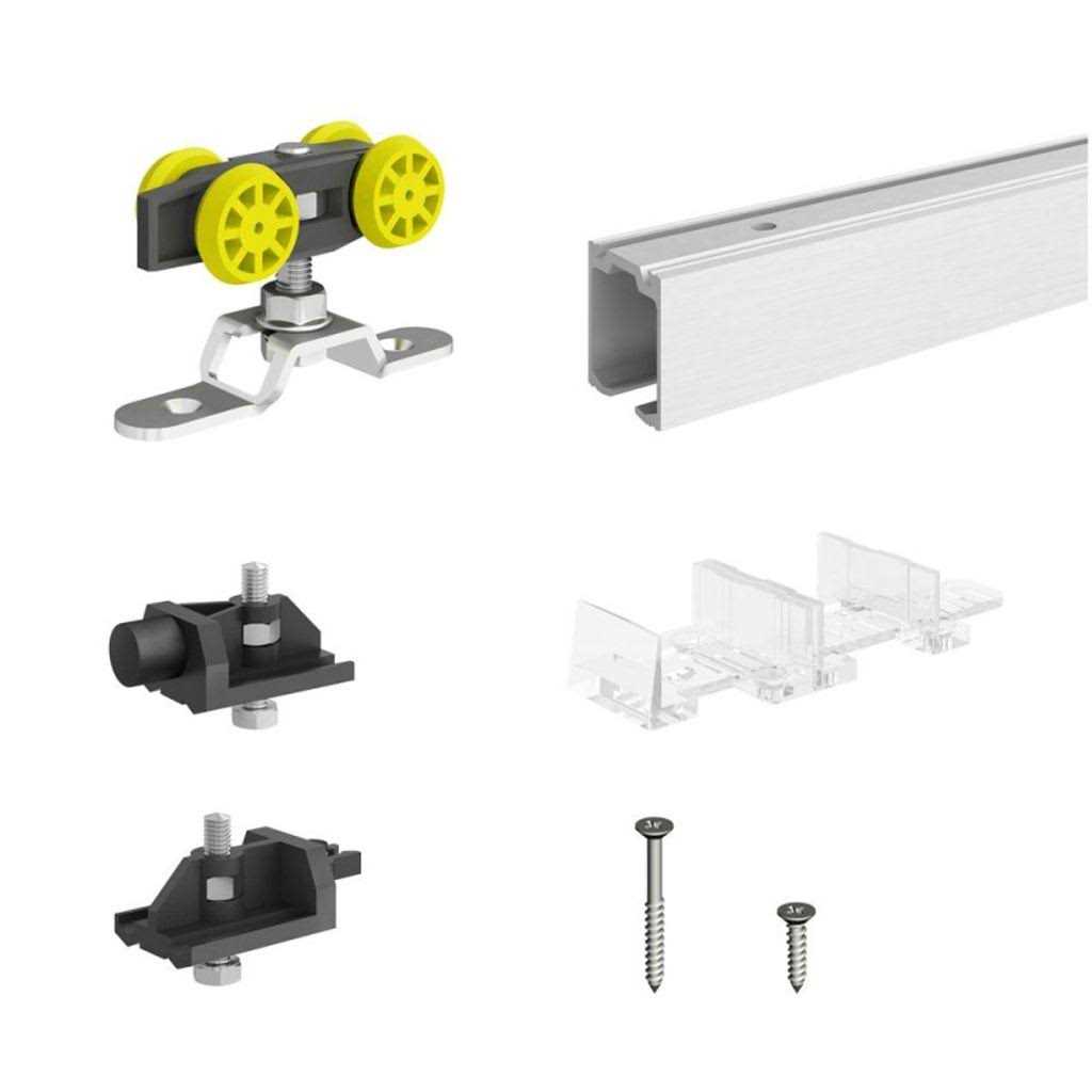 SLID’Up 150 Bifold Door Hardware Kit 59-Inch Track for 2 Folding Panels Up to 88lbs Each - Zenithce