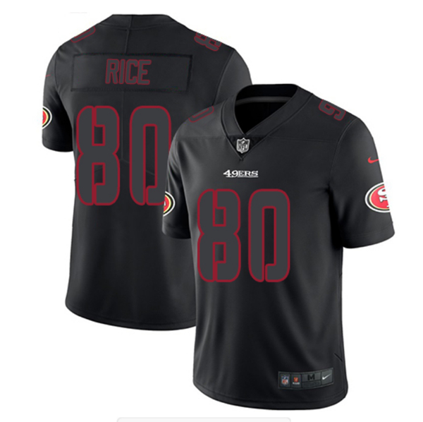 San Francisco 49ers #80 Jerry Rice Black Impact Limited Stitched Jersey - Zenithce