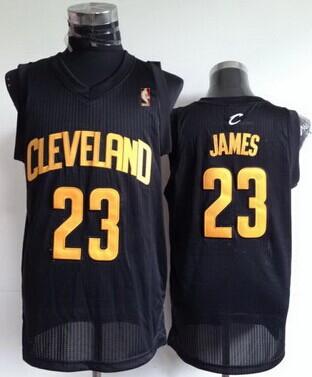 Cleveland Cavaliers #23 LeBron James Black With Gold Swingman Jersey - Zenithce