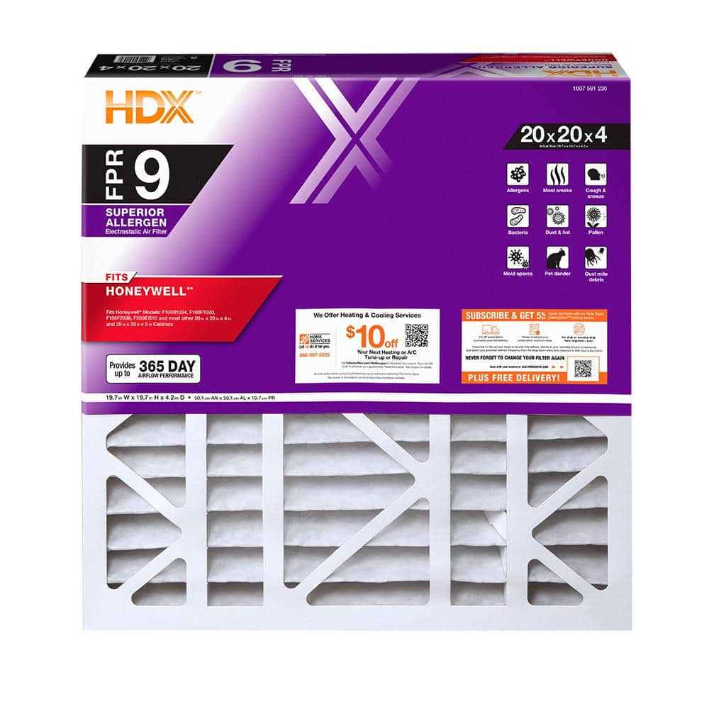 HDX 20 in. x 25 in. x Replacement Pleated Air Filter FPR 9 HDX-AB1625-13-3 - Zenithce