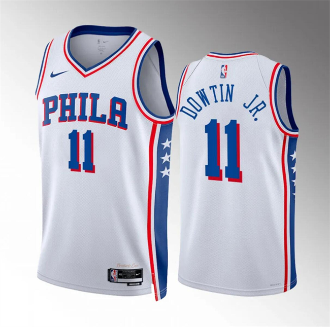 Philadelphia 76ers #11 Jeff Dowtin Jr White Association Edition Stitched Jersey - Zenithce