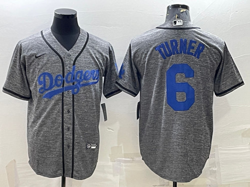 Los Angeles Dodgers #6 Trea Turner Gray Cool Base Stitched Jersey - Zenithce
