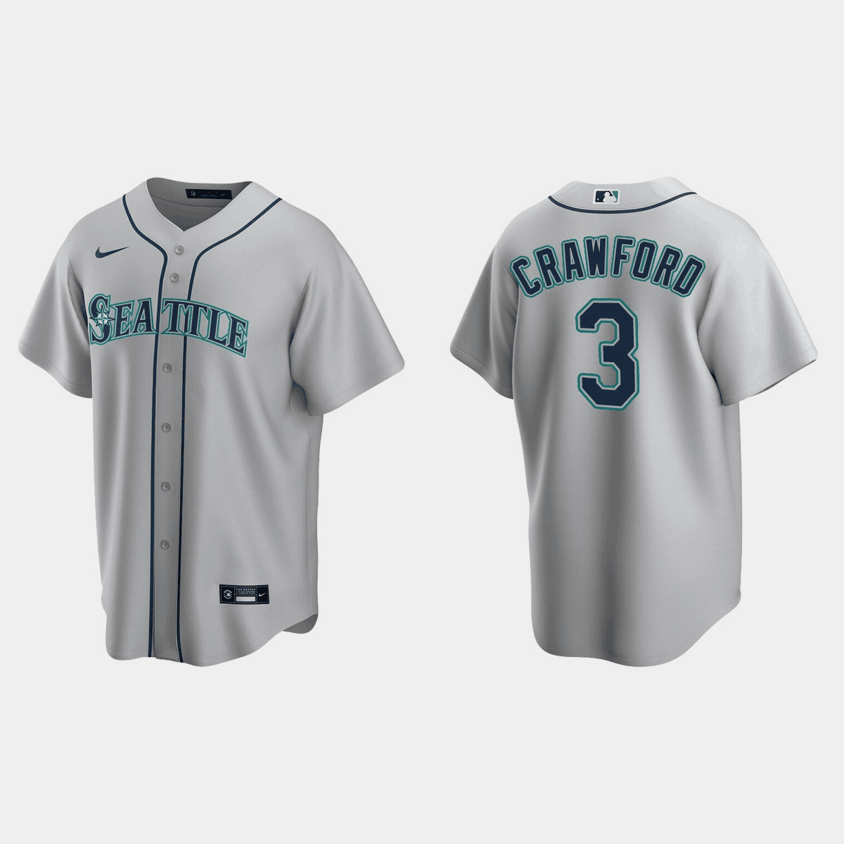 Seattle Mariners #3 J.P. Crawford Grey Cool Base Stitched Jersey - Zenithce