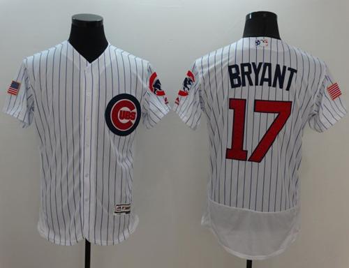Cubs #17 Kris Bryant White Fashion Stars Stripes Flexbase Authentic Stitched Jersey - Zenithce