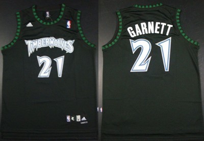 Minnesota Timberwolves #21 Kevin Garnett Black Swingman Jersey - Zenithce