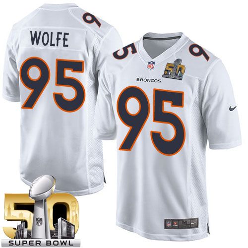 Broncos #95 Derek Wolfe White Super Bowl 50 Stitched Game Event Nike Jersey - Zenithce