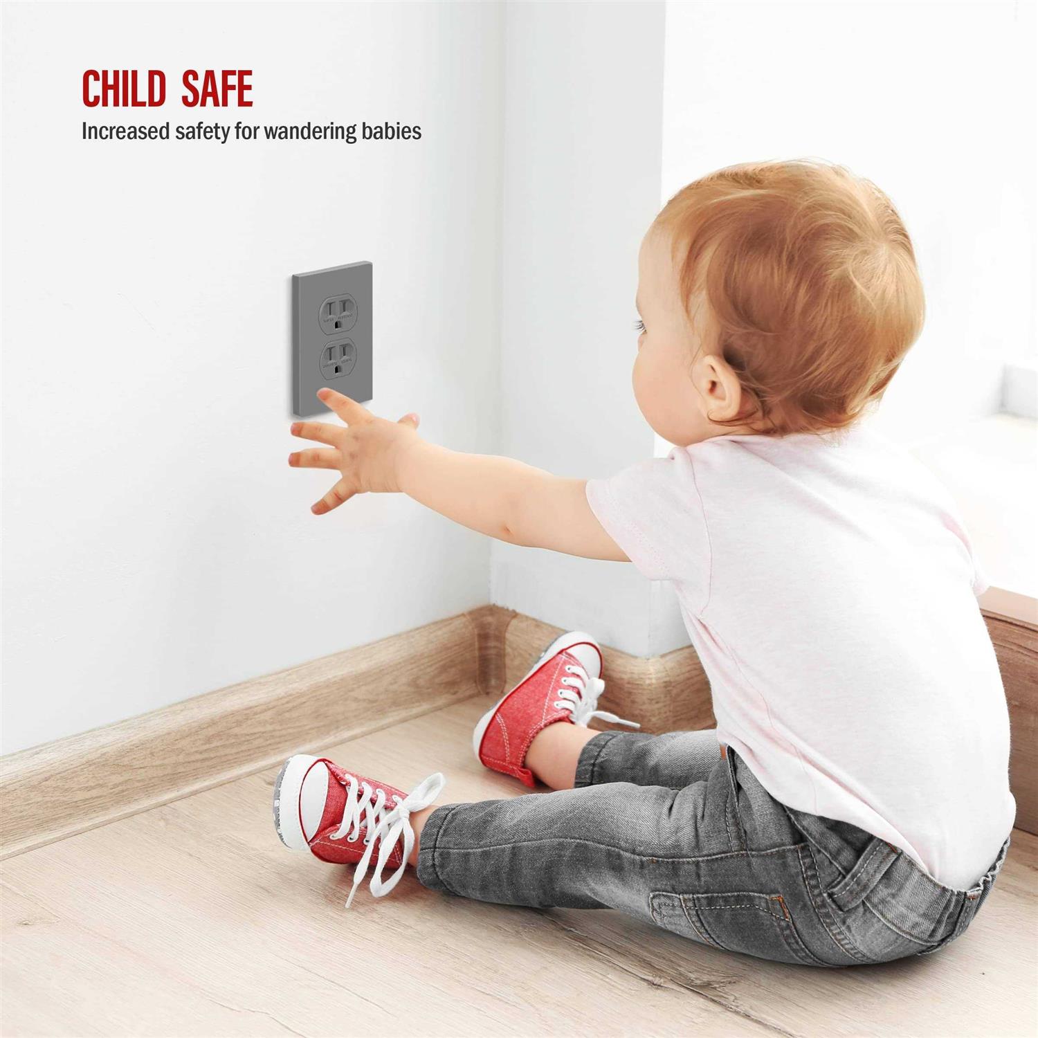 Enerlites Duplex Outlet Receptacle Cover Screwless Wall Plate - Zenithce
