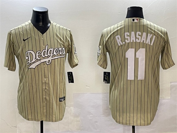 Los Angeles Dodgers #11 Roki Sasaki Cream Cool Base Stitched Jersey - Zenithce