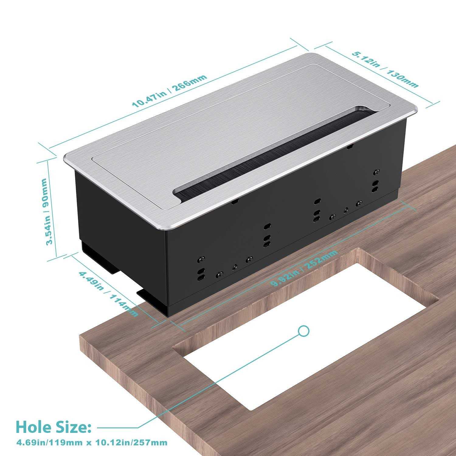 WEBANG Recessed Connectivity Box Outlet for Conference Room Table with 2AC Receptacle,2RJ45 - Zenithce