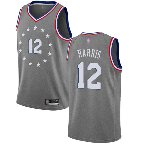 76ers #12 Tobias Harris Gray Swingman City Edition 2018-19 Jersey - Zenithce