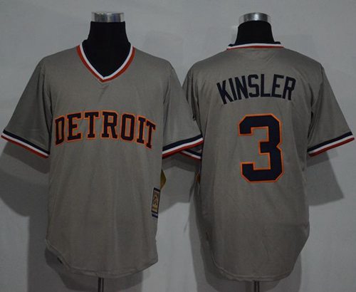 Tigers #3 Ian Kinsler Grey Cooperstown Throwback Stitched Jersey - Zenithce
