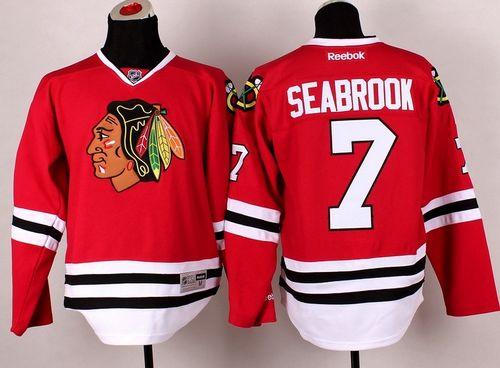 Blackhawks #7 Brent Seabrook Stitched Red Jersey - Zenithce