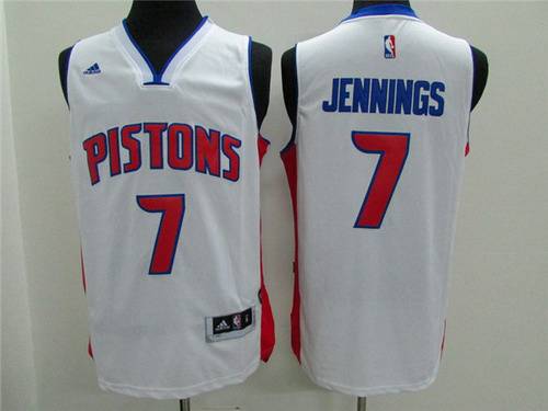 Detroit Pistons #7 Brandon Jennings Revolution 30 Swingman 2014 New White Jersey - Zenithce