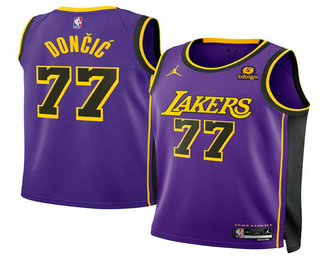 Los Angeles Lakers #77 Luka Doncic Purple 2025 Statement Edition Stitched Jersey - Zenithce