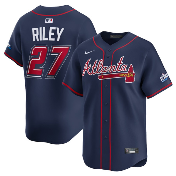 Atlanta Braves #27 Austin Riley Navy 2025 Speedway Classic Alternate Limited Stitched Jersey - Zenithce