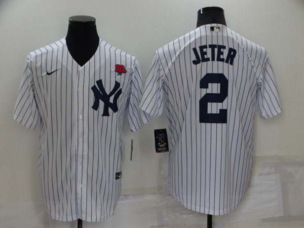 New York Yankees #2 Derek Jeter White Cool Base Stitched Baseball Jersey - Zenithce