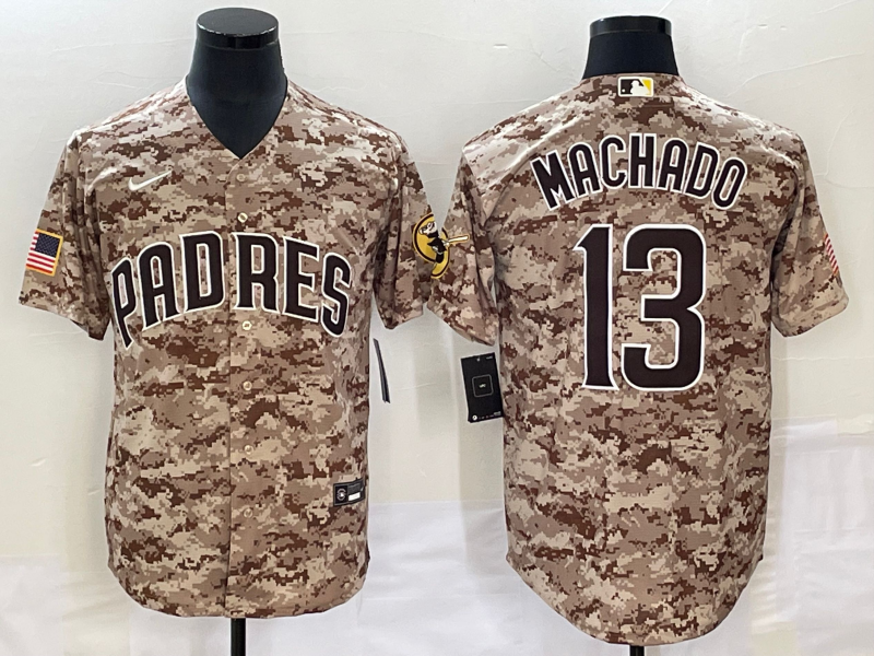San Diego Padres #13 Manny Machado Camo Cool Base Stitched Jersey - Zenithce