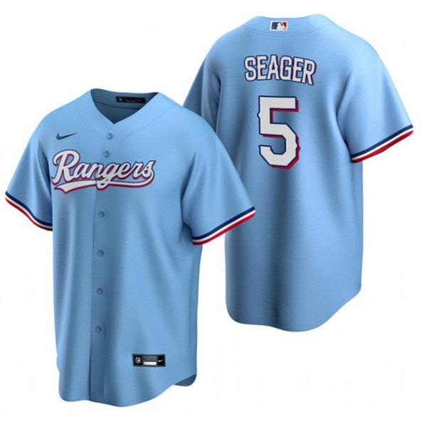 Texas Rangers #5 Corey Seager Light Blue Cool Base Stitched Baseball Jersey - Zenithce
