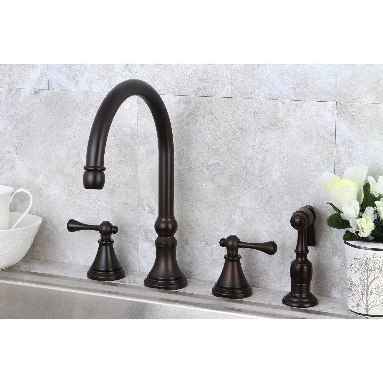 Kingston Brass Governor KS2792BLBS Widespread Kitchen Faucet - Zenithce