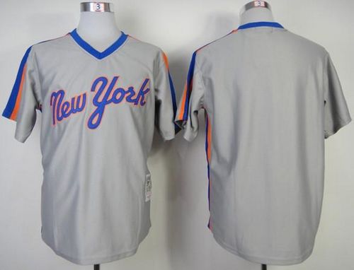Mitchell And Ness Mets Blank Grey Throwback Stitched Jersey - Zenithce