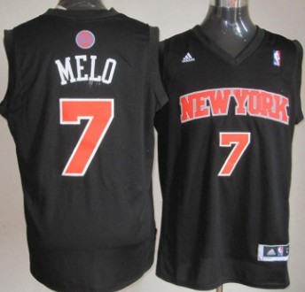 New York Knicks #7 Melo Black Fashion Jersey - Zenithce
