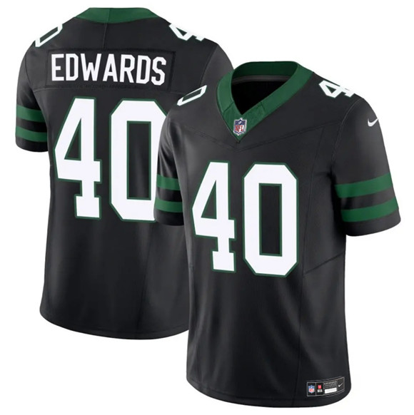 New York Jets #40 Donovan Edwards Black 2025 F.U.S.E. Vapor Untouchable Limited Football Stitched Jersey - Zenithce