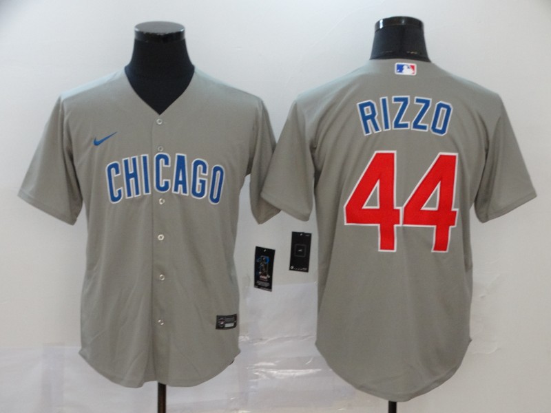 Chicago Cubs #44 Anthony Rizzo Gray Cool Base Stitched Jersey - Zenithce