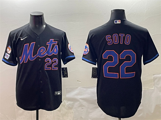 New York Mets #22 Juan Soto Black 2025 Spring Training Cool Base Stitched Jersey - Zenithce