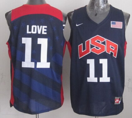2012 Olympics Team USA #11 Kevin Love Revolution 30 Swingman Blue Jersey - Zenithce