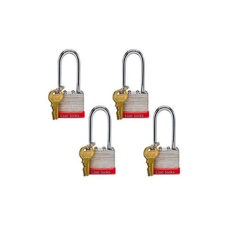 Lion Locks 12 Keyed-Alike Padlocks w/ 1.25” Shackle Keys - Zenithce