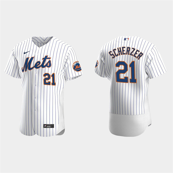 New York Mets #21 Max Scherzer White Flex Base Stitched Jersey - Zenithce