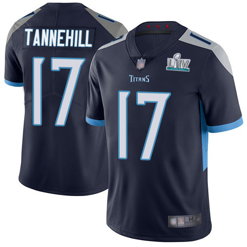 Tennessee Titans #17 Ryan Tannehill Super Bowl LIV Navy With SuperBowl Patch Vapor Untouchable Limited Stitched Jersey - Zenithce