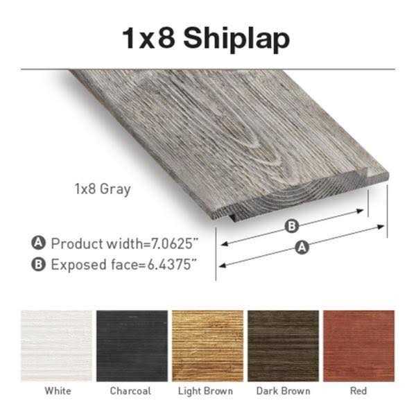 UFP-Edge 1 in. x 6 in. x 8 ft. Charred Wood Natural Pine Shiplap Board - Zenithce