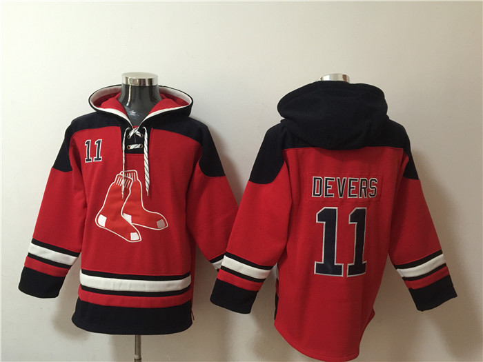 Boston Red Sox #11 Rafael Devers Ageless Must-Have Lace-Up Pullover Hoodie - Zenithce