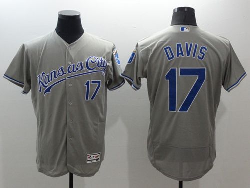 Royals #17 Wade Davis Grey Flexbase Authentic Collection Stitched Jersey - Zenithce