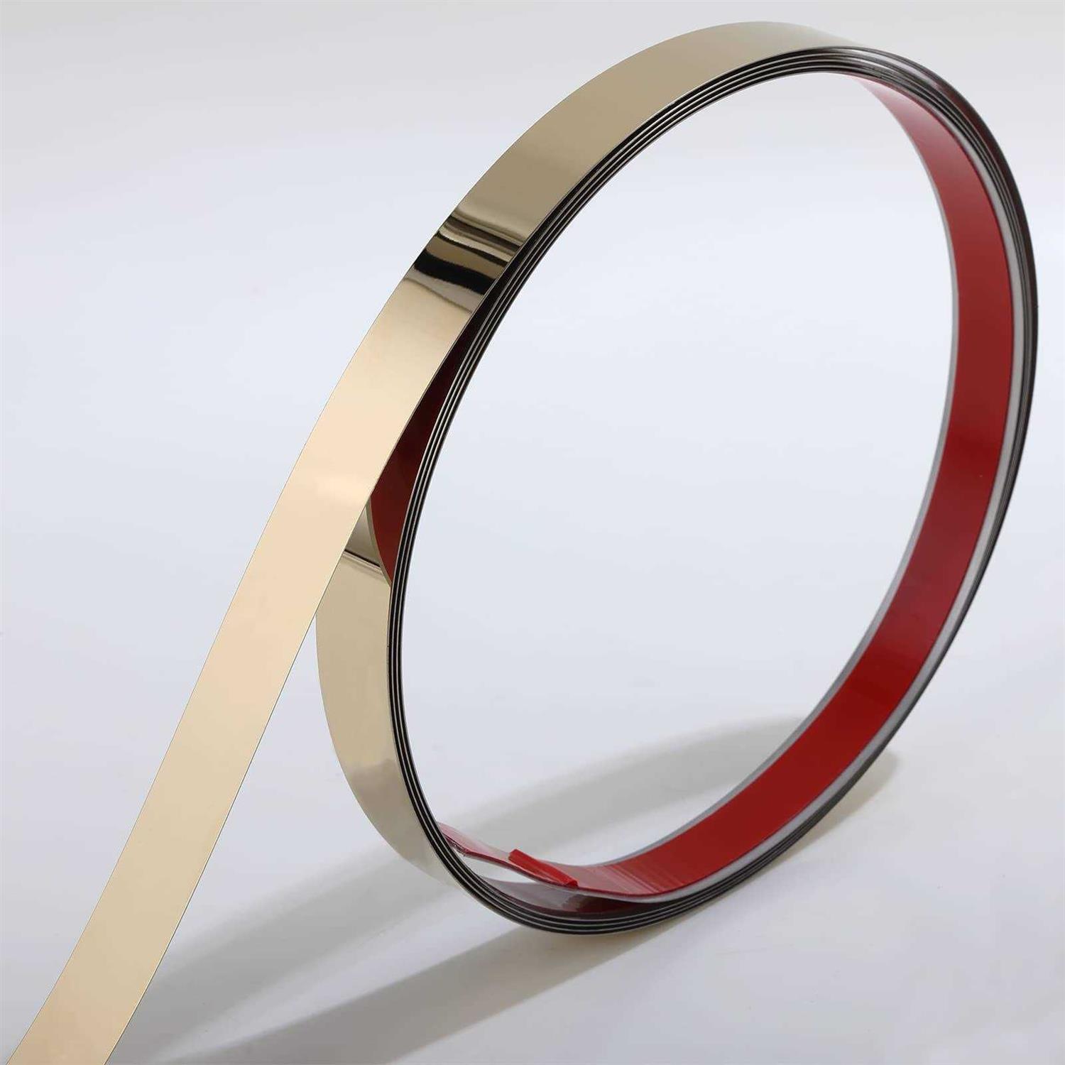 Gaahing Molding & Wall Trim 201 Stainless Steel Black Metalized Mirror-Like Finish, Peel and Stick Design - Zenithce