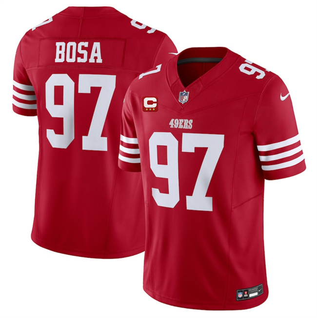 San Francisco 49ers #97 Nick Bosa Red 2025 F.U.S.E. With 3-Star C Patch Vapor Untouchable Limited Stitched Jersey - Zenithce